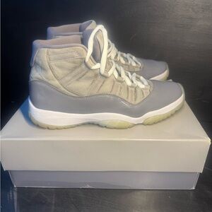 Gray and White High-Top Sneakers